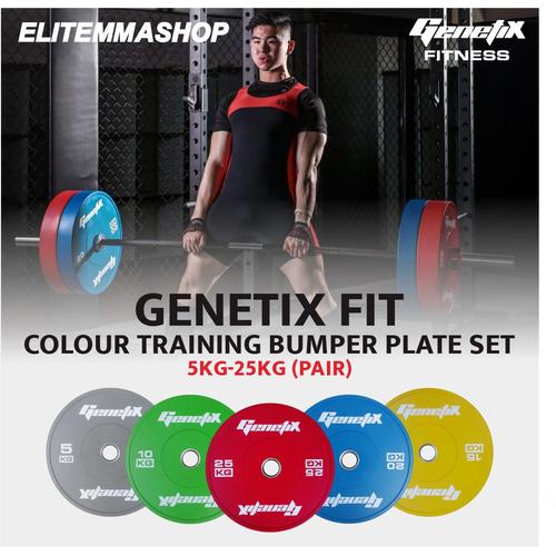 Gambar GENETIX FIT Colour Training Bumper Weight Plate Set 5KG-25KG (Pair) dari ELITE MMA SHOP Jakarta Barat Tokopedia