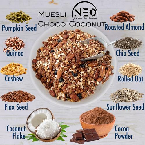 Jual Muesli Superfood Neo 1 kg Sereal Sehat, Sarapan Praktis dan Lengkap Choco Coconut