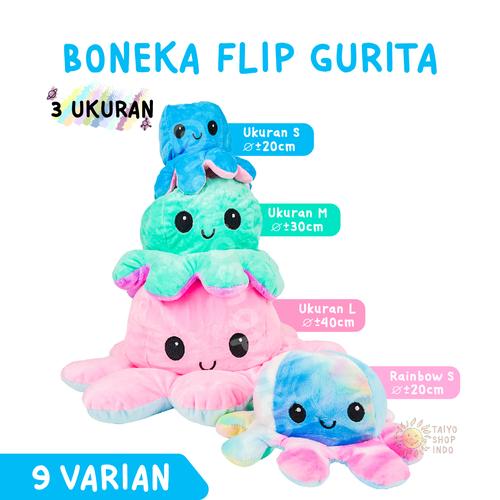 Gambar Boneka Flip Gurita Cumi Octopus Doll Bolak Balik Viral TikTok 2 Warna - S Pink+PinkTua dari TAIYO Shop Indo Kota Bandung Tokopedia