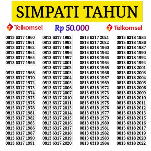 Gambar NOMOR CANTIK SIMPATI 4G TELKOMSEL NOCAN PERDANA SIMPATI TAHUN LAHIR dari Rizki Nomor Cantik 19 Jakarta Selatan Tokopedia