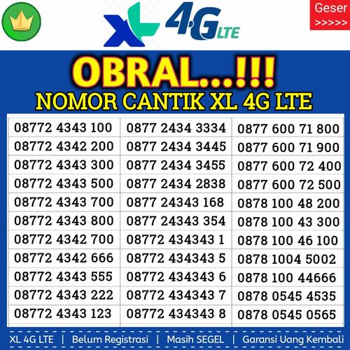 Gambar Kartu Perdana Nomor Cantik XL 4G Kuartet 8888 000 Couple dari gurushop Jakarta Barat Tokopedia