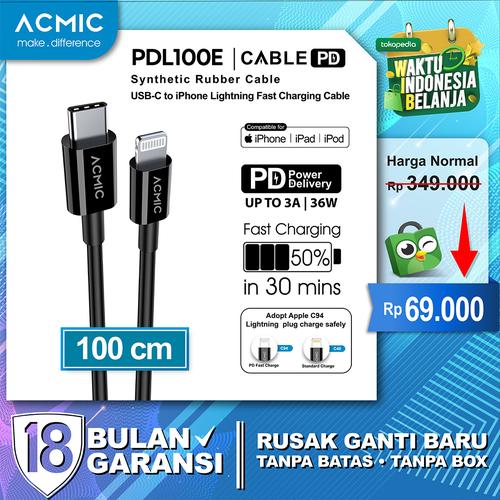 Gambar ACMIC PDL100e USB Type C to Lightning Cable PD Fast Charging iPhone 1M - PDL100e Only dari ACMIC Official Store Jakarta Barat Tokopedia