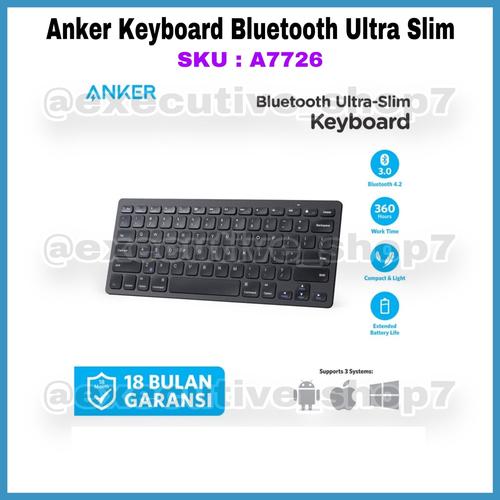 Jual Anker Keyboard Bluetooth Ultra Slim SKU A7726 Garansi 18