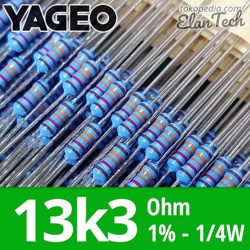 Jual Resistor Yageo 13k3 1/4W 1 0.25W 1/4 W 13.3 Kilo Ohm ElanTech