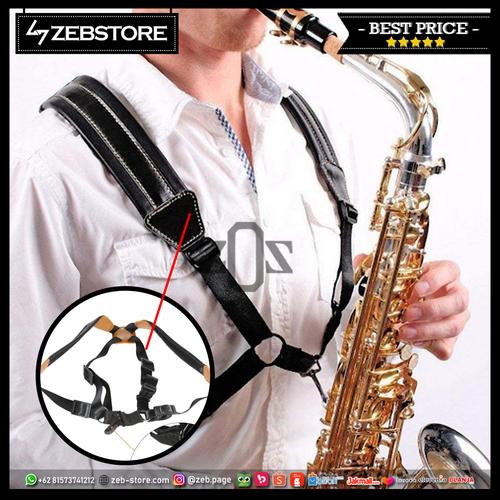 Gambar Strap Sabuk Tali Saxophone Double Shoulder Padded Leather dari Zeb Hobbies Store Kota Bandung Tokopedia