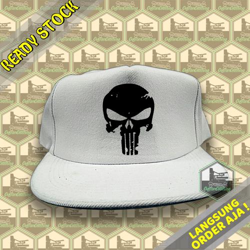 Promo Snapback Distressed Punisher Topi 