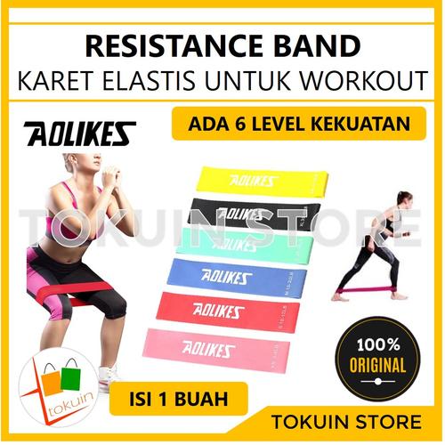 Jual Aolikes Elastic Rubber Resistance Band Karet Olahraga Gym Pilates