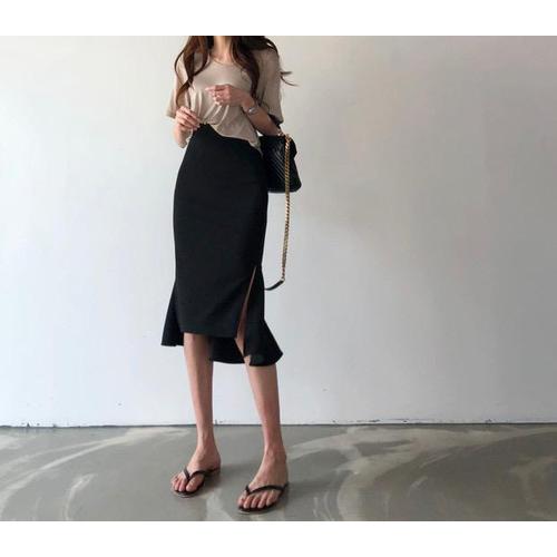 midi skirt black
