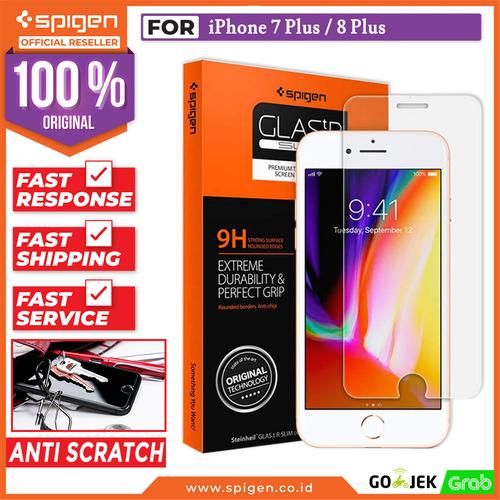 Gambar Spigen iPhone 7 Plus / 8 Plus Tempered Glass GLAS.tR SLIM HD dari Spigen Official Jakarta Barat Tokopedia