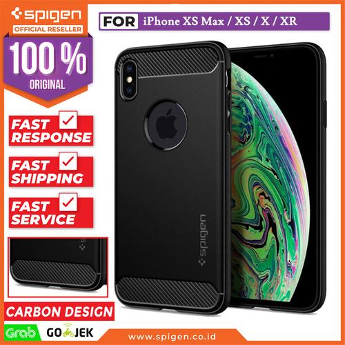 Gambar Case iPhone XS Max / XS / X / XR Case Spigen Carbon Fiber Rugged Armor - XS dari Spigen Official Jakarta Barat Tokopedia