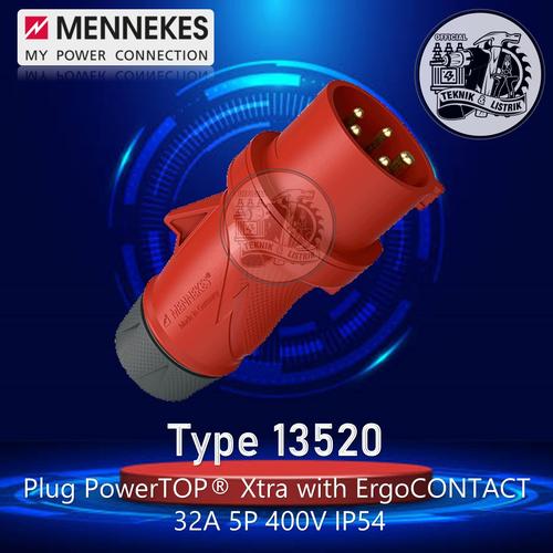 Promo Mennekes 13520 Plug PowerTOP Xtra with ErgoCONTACT 32A 5P 400V ...