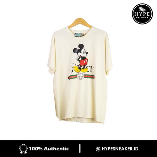 Gambar Kaos GUCCI MICKEY CREAM Tshirt 100% ORIGINAL - XS dari HYPESNEAKER.ID Kota Salatiga Tokopedia
