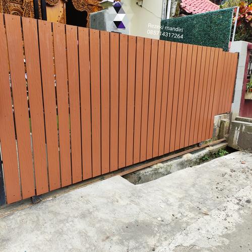 Jual pagar minimalis, pagar, geser, kayu, rumah gerbang modern,custom