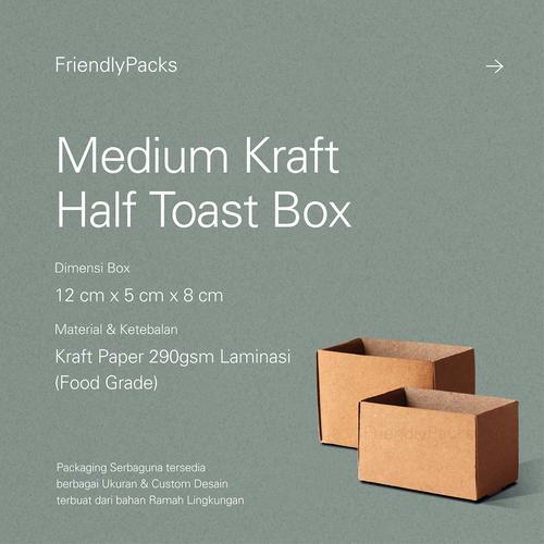 Promo Medium Half Toast Box Packaging Kraft / Kemasan Roti Bakar / Dus ...