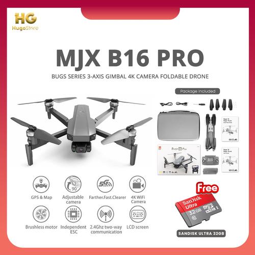 Gambar MJX Bugs 16 Pro B16 Pro EIS 5G WIFI FPV Dengan 3-axis Gimbal GPS DRONE dari hugostore_id Kab. Tangerang Tokopedia