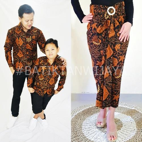 Jual Baju Batik Keluarga Mama Rok Lilit Papa Anak Laki Kemeja