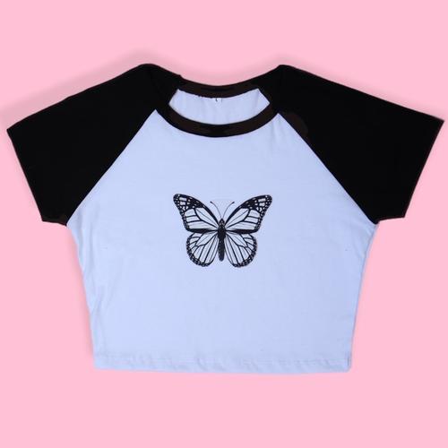 Jual CROPTOP T-SHIRT butterfly #2 