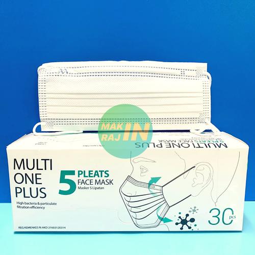 Jual [5 LIPAT] Multi One Plus 5 Pleats Face Mask [Isi 30 Pcs Masker 3 ...