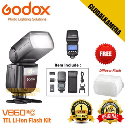 Jual Godox V860 Mark III For Canon TTL Li-Ion Flash Kit Free Diffuser