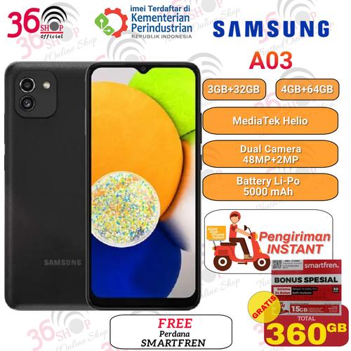 Gambar Samsung Galaxy A03 3GB+32GB - 4GB+64GB Garansi Resmi Sein Samsung - Black 3/32 dari 36shop Jakarta Barat Tokopedia