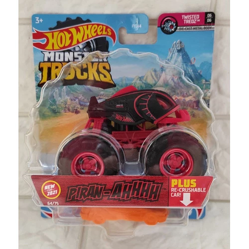 Monster Trucks Hot Wheels Roda-Livre Escala 1:64 - Tri-to Crush-me -  Apteryx Brinquedos