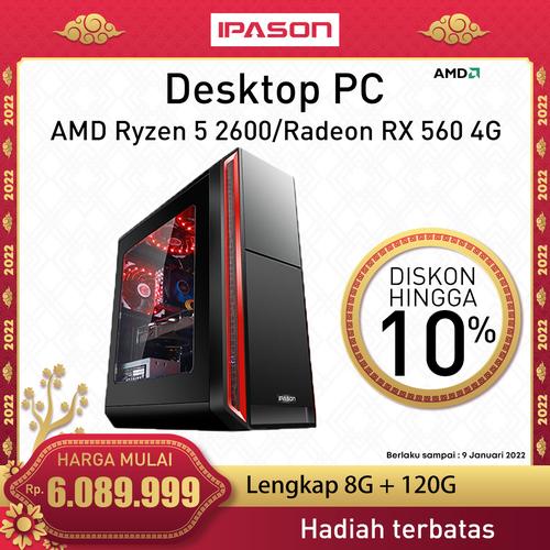 Gambar IPason AMD Ryzen 5 2600/Radeon RX 560 4G Gaming Desktop Computer - 8 gb dari iPason Technology Indonesia Jakarta Barat Tokopedia