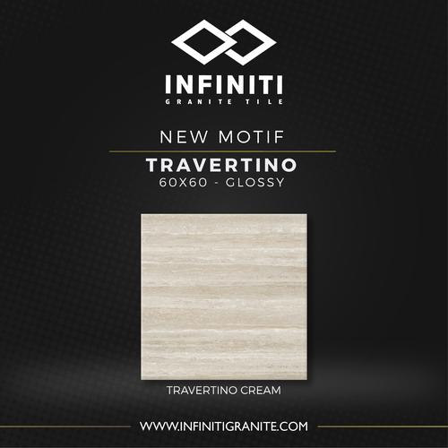 Gambar Infiniti Granite - TRAVERTINO CREAM - Glossy - 60x60 - FREE DELIVERY dari Titanium Lamina Granite Kab. Sidoarjo Tokopedia
