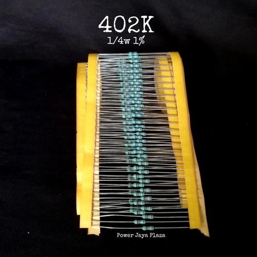 Jual Resistor metal film 402K 1/4w 0,25w 1% Made in Taiwan - Kota ...