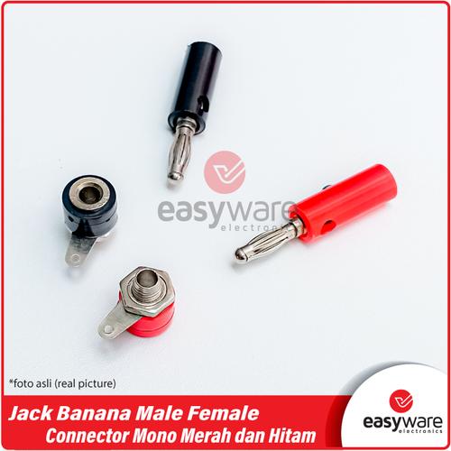 Jual 1 Set Jack Banana Socket Banana Connector Mono Male Female Plug