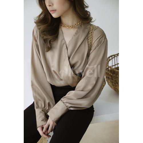 Gambar Odette Satin Top - Brown dari Atwell Apparel Jakarta Barat Tokopedia