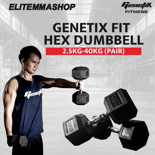 Gambar GENETIX FIT HEX Dumbbell 2.5KG-40KG SET (Pair) dari ELITE MMA SHOP Jakarta Barat Tokopedia