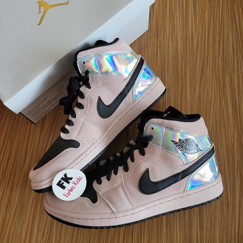 Jual Air Jordan 1 Mid Dirty Powder Iridescent (W) || dusty pink canyon rust  - Kab. Tangerang - underdogsneakersid | Tokopedia