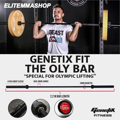 Gambar GENETIX FIT The OLY BAR Barbell 2.2m Special for Olympic Lifting dari ELITE MMA SHOP Jakarta Barat Tokopedia