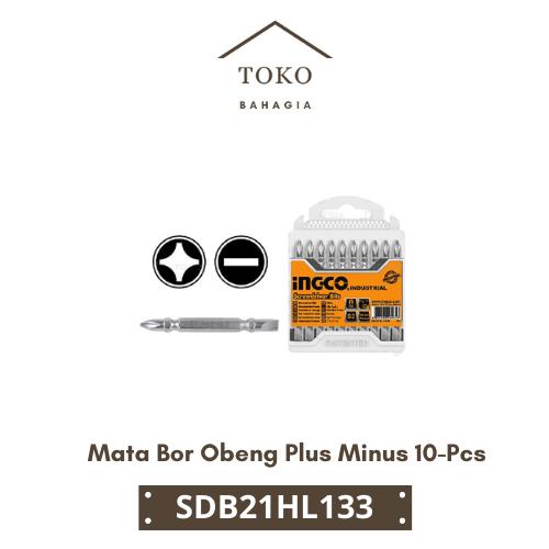 Jual Mata Bor Obeng Plus Minus 10-Pcs Screwdriver Bit INGCO SDB21HL133 ...