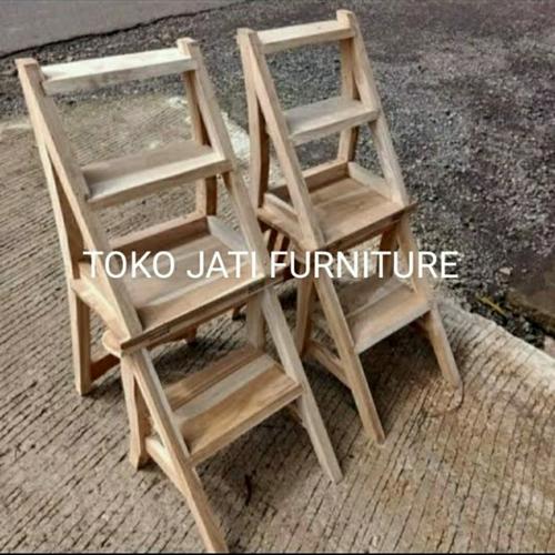 Jual KURSI TANGGA LIPAT MULTIFUNGSI KAYU JATI KURSI PERPUSTAKAAN DAPUR ...