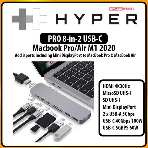 Gambar HyperDrive PRO 8 in 2 USB C Macbook Pro Air M1 2020 - Grey dari HYPERDRIVE OFFICIAL INDONESIA Jakarta Barat Tokopedia