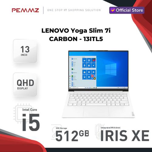 Gambar LENOVO Yoga Slim 7i CARBON - 13ITL5 - 2YID I5-1135G7 MOON WHITE dari Pemmz Official Jakarta Barat Tokopedia