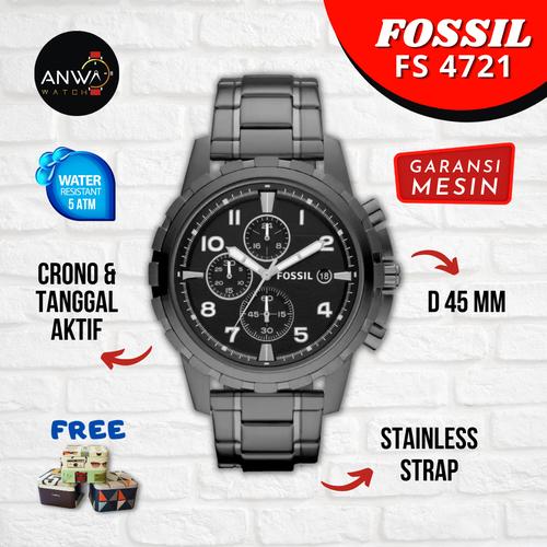 PRIA FOSSIL FS 4721 FS4721 TALI HITAM 