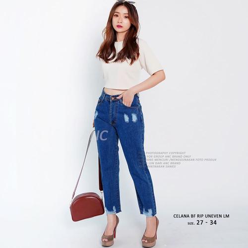 Promo Celana Sobek Boyfriend Jeans 