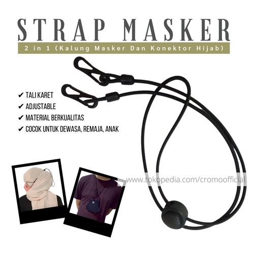 Gambar Strap Tali Kalung Gantungan Leher Masker Pria Konektor Hijab Hitam - Hitam dari cromo official Kota Tangerang Selatan Tokopedia