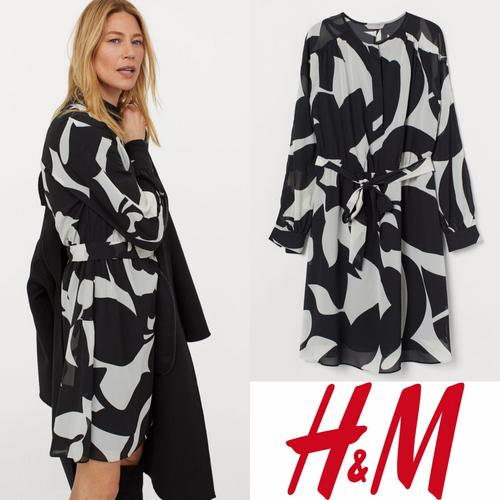 H\u0026m hnm hm chiffon printed midi dress 