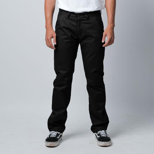 Jual Solid Black Chino Pants Slim 