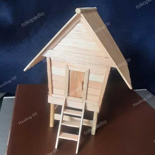Gambar Miniatur Lumbung Padi Leuit Dari Stik Es Krim dari Healing Oil Jakarta Utara Tokopedia