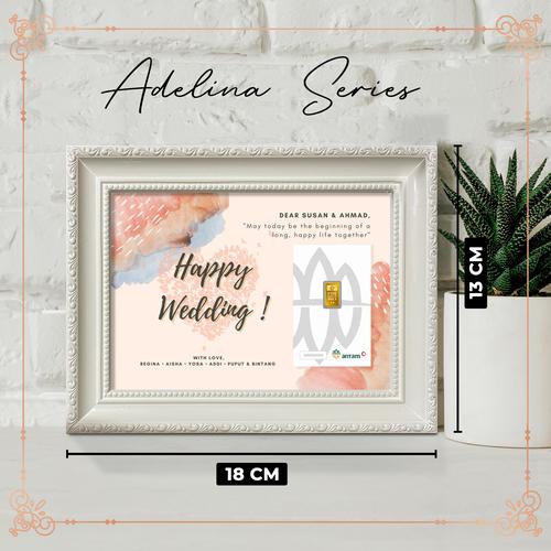 Gambar Bingkai 5R Hadiah Logam Mulia Emas Mini - Custom Kalimat Ucapan & Foto - Happy Wedding, 5R dari The Rusel Kota Bandung Tokopedia