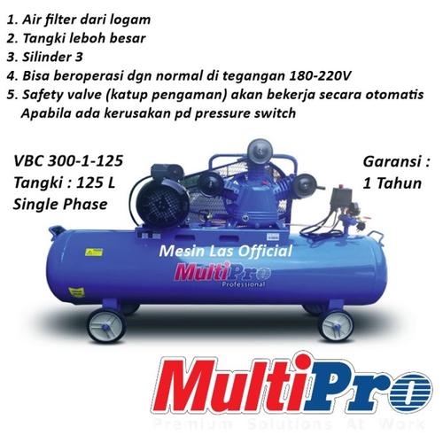 Jual Kompresor 3HP Multipro VBC-300-1/125 Kompresor Udara 3 Hp (1 Phase ...