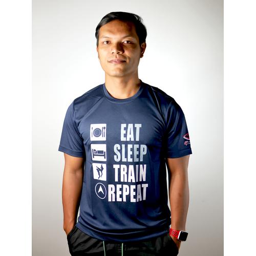 Gambar GENETIX EAT TRAIN SLEEP Tshirt Navy Blue dari ELITE MMA SHOP Jakarta Barat Tokopedia