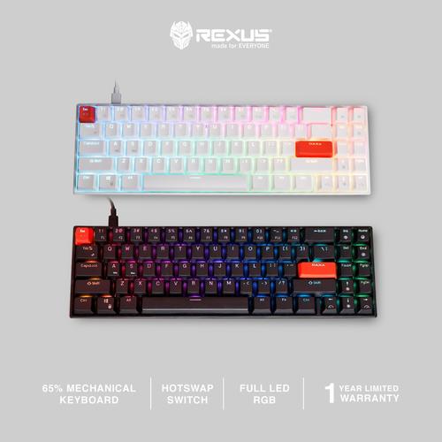 Gambar Keyboard Gaming Rexus DAXA M71 Classic RGB Hotswap Wired - HITAM Brown dari Surya Mitra Online Kota Surabaya Tokopedia