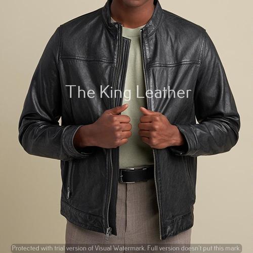 Gambar Jaket Kulit Pria Hitam Casual - Jaket Kulit Garut Asli - S dari The King Leather Kab. Garut Tokopedia