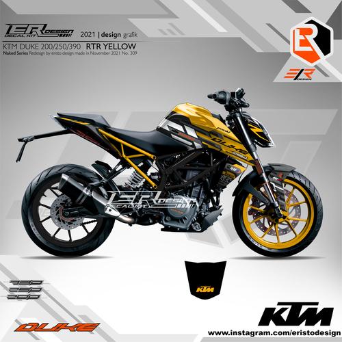 Jual decal sticker KTM duke 200/250/390 RTR yellow fullbody Kota
