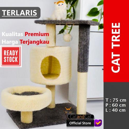 Gambar Cat Tree premium, elegan dan minimalis, bahan lembut dan struktur kuat dari catandcat Jakarta Utara Tokopedia
